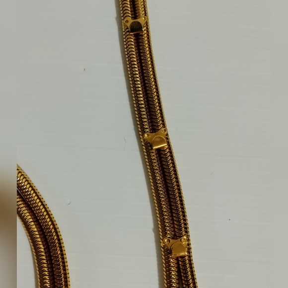 Christian Dior Vintage Gold Metal Tassel Belt Signed main image 13